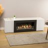 Тумба под ТВ с биокамином SteelHeat LIVORNO IMPULSE 140 см (корпус белый / фасады белый) фото 1