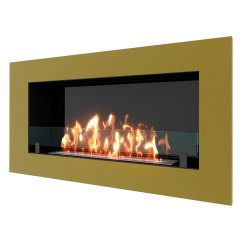 Биокамин встраиваемый SteelHeat GRAND 1200 с рамкой цвет латунь