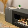 Тумба под ТВ с биокамином SteelHeat LIVORNO IMPULSE 140 см (корпус графит / фасады гротто гранит) фото 4