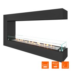 Биокамин торцевой SteelHeat GRAND 1300