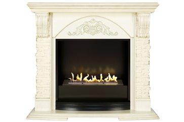 Биокамин в портале Firezo Rimini Слоновая кость с патиной, стандарт