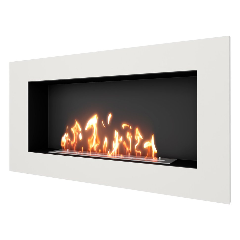 Биокамин встраиваемый SteelHeat GRAND 1200 с рамкой цвет белый Биокамин встраиваемый SteelHeat GRAND 1200 с рамкой цвет белый