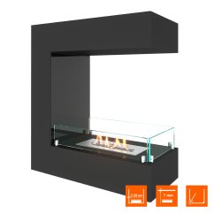 Биокамин торцевой SteelHeat GRAND 600